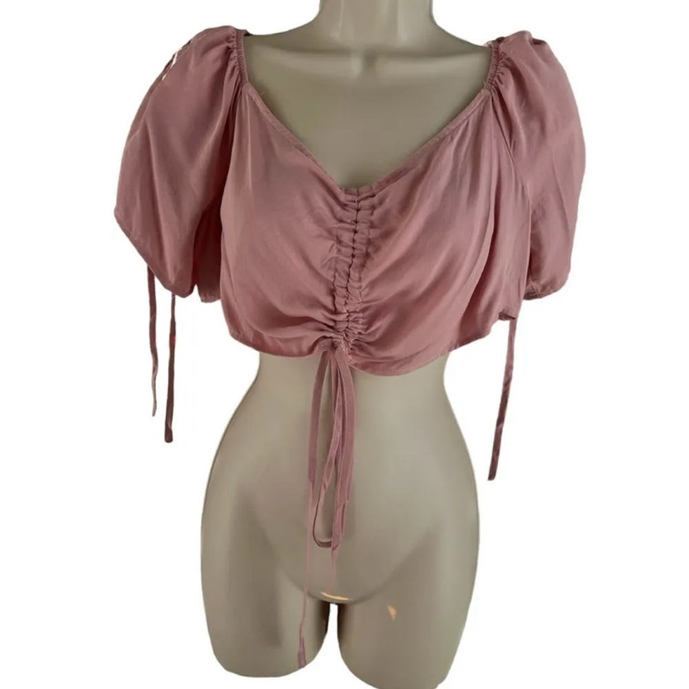 Shein Pink Ruched Crop Top Size XXL